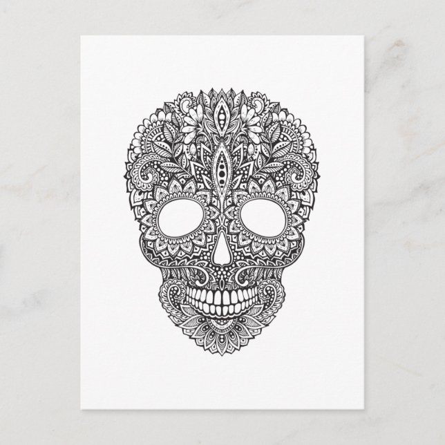 Inspirierter menschlicher Schädel Postkarte (Vorderseite)