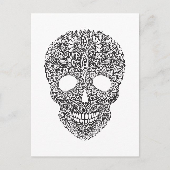 Inspirierter menschlicher Schädel Postkarte (Vorderseite)