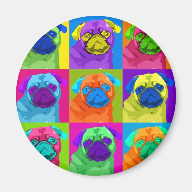 inspirierter Mops Magnet (Vorne)