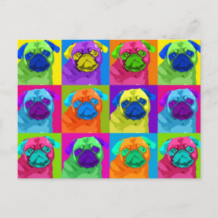 inspirierter Mops Postkarte