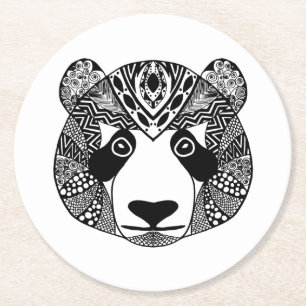 Inspirierter Panda Runder Pappuntersetzer