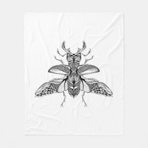 Inspirierter psychedelischer Hirsch-Käfer Fleecedecke