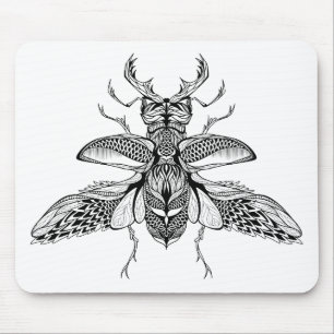 Inspirierter psychedelischer Hirsch-Käfer Mousepad