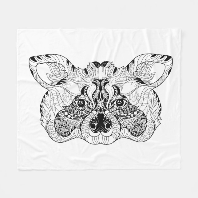 Inspirierter Raccoon Fleecedecke (Vorderseite (Horizontal))