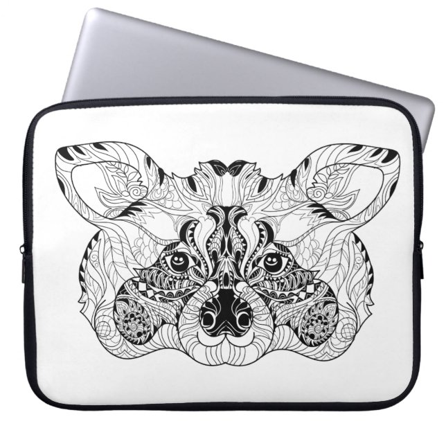 Inspirierter Raccoon Laptopschutzhülle (Vorderseite)