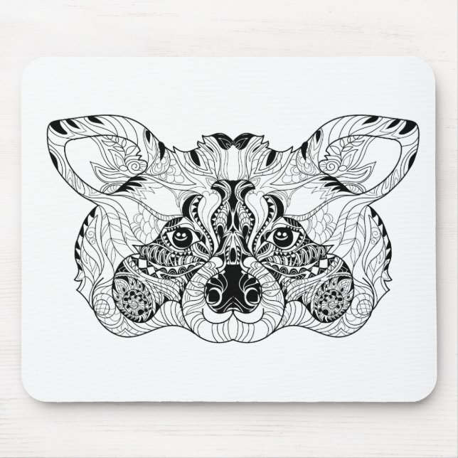 Inspirierter Raccoon Mousepad (Vorne)