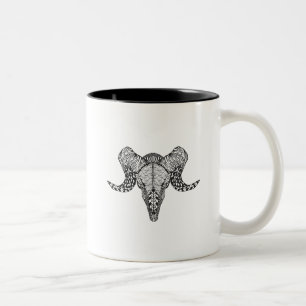 Inspirierter Schaf-Schädel Zweifarbige Tasse