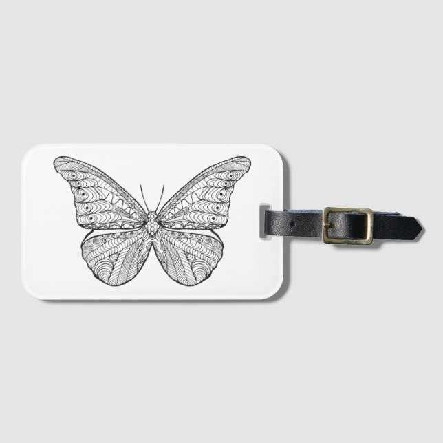 Inspirierter Schmetterling Gepäckanhänger (Vorderseite (Horizontal))