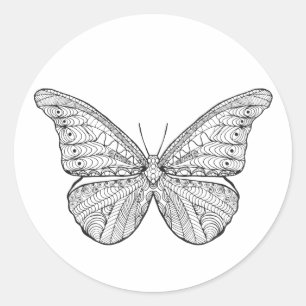 Inspirierter Schmetterling Runder Aufkleber