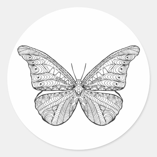 Inspirierter Schmetterling Runder Aufkleber (Vorderseite)