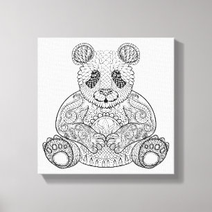 Inspirierter Stammes- Panda 6 Leinwanddruck