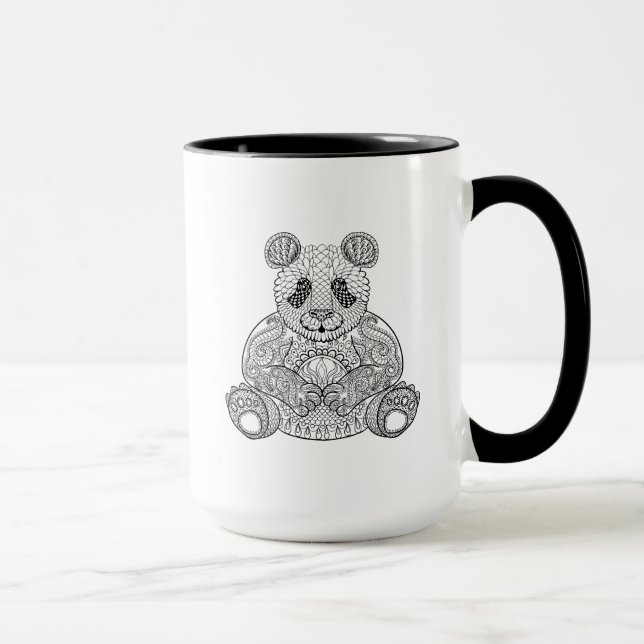 Inspirierter Stammes- Panda Tasse (Rechts)