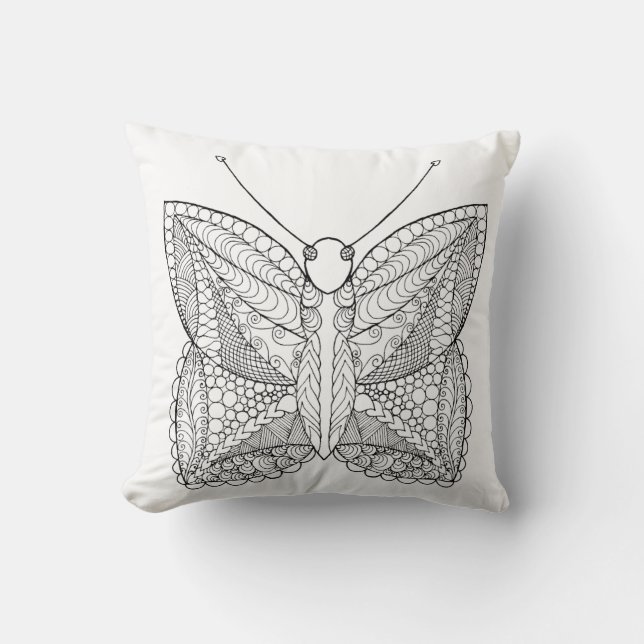 Inspirierter tropischer Entwurfs-Schmetterling Kissen (Vorderseite)