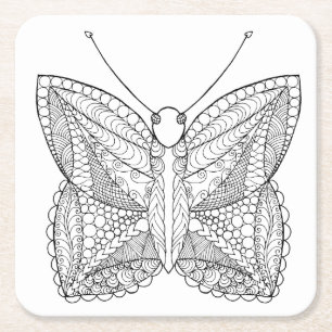 Inspirierter tropischer Entwurfs-Schmetterling Rechteckiger Pappuntersetzer