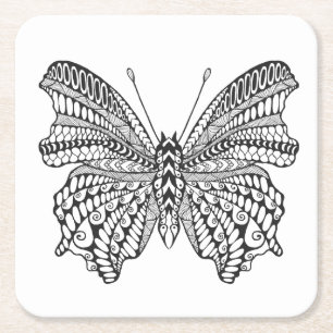 Inspirierter tropischer Schmetterling Rechteckiger Pappuntersetzer