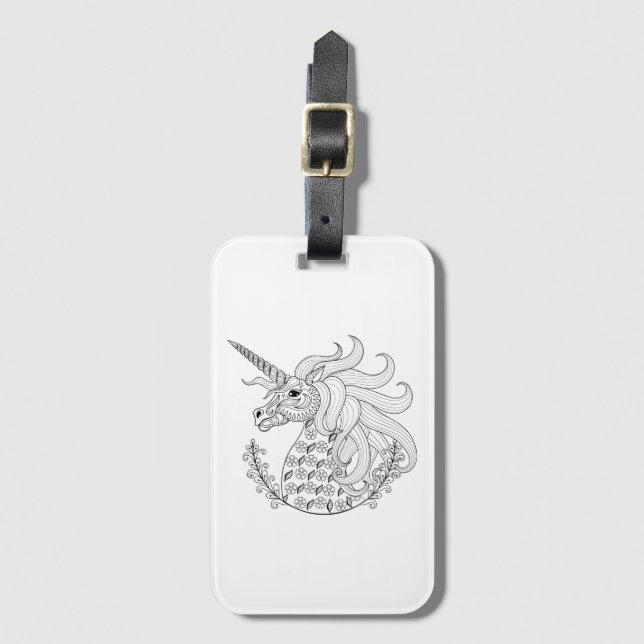 Inspirierter Unicorn Gepäckanhänger (Vorderseite Vertikal)