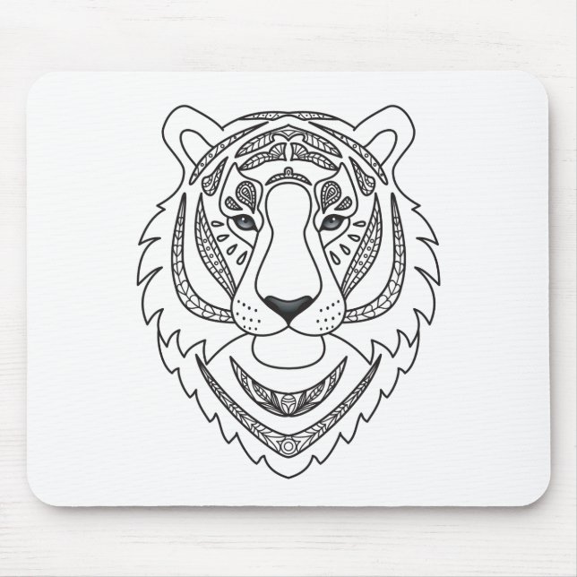 Inspirierter weißer Tiger Mousepad (Vorne)