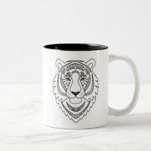 Inspirierter weißer Tiger Zweifarbige Tasse