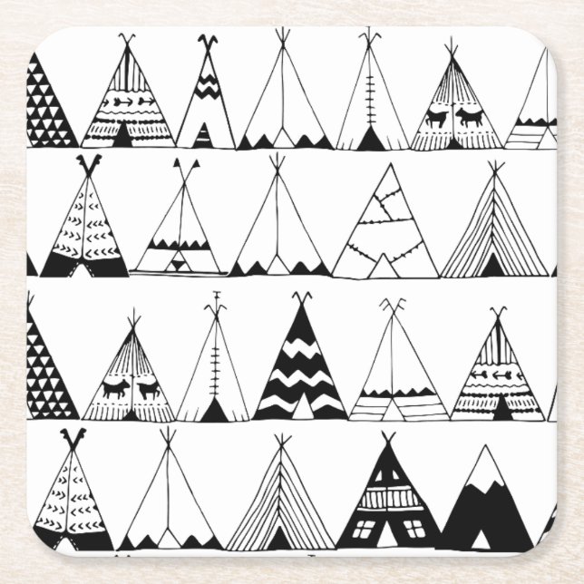 Inspirierter Wigwam Rechteckiger Pappuntersetzer (Vorderseite)