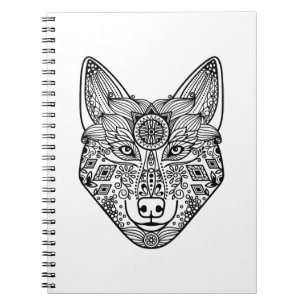 Inspirierter Wolf-Kopf Notizblock