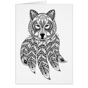 Inspirierter Wolf mit Dreamcatcher