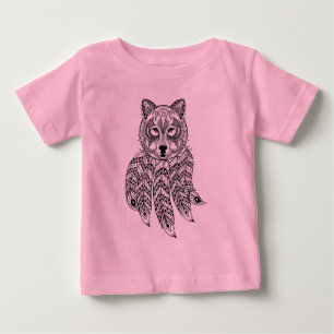 Inspirierter Wolf mit Dreamcatcher Baby T-shirt