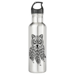 Inspirierter Wolf mit Dreamcatcher Trinkflasche