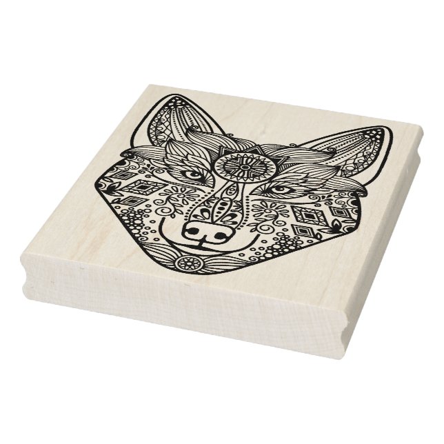 Inspirierter Wolfkopf Gummistempel (Stempel)