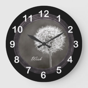 Inspirierter Wunsch-Löwenzahn Große Wanduhr
