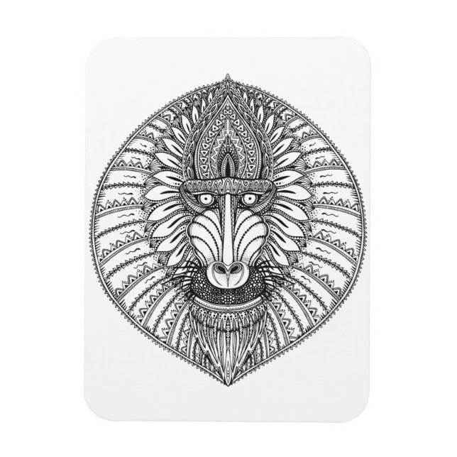 Inspiriertes Baboon-Gesicht Magnet (Vertikal)