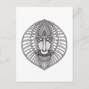Inspiriertes Baboon-Gesicht Postkarte