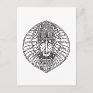Inspiriertes Baboon-Gesicht Postkarte