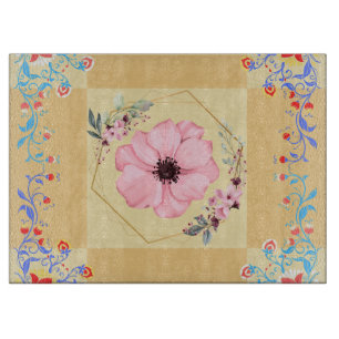 Inspiriertes Design des Frühjahrs, orange bläserne Schneidebrett