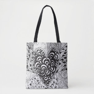 Inspiriertes Herz-Gekritzel 2 Tasche
