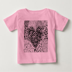 Inspiriertes Herz-Gekritzel Baby T-shirt