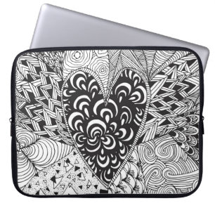 Inspiriertes Herz-Gekritzel Laptopschutzhülle