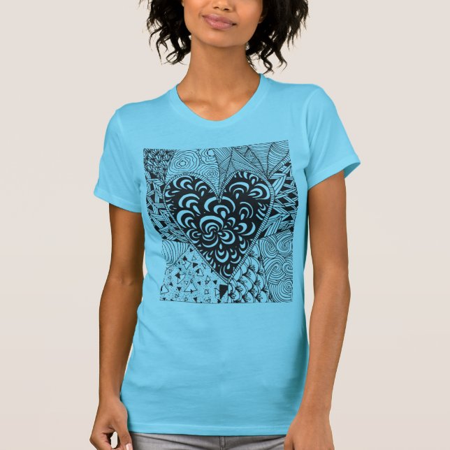 Inspiriertes Herz-Gekritzel T-Shirt (Vorderseite)