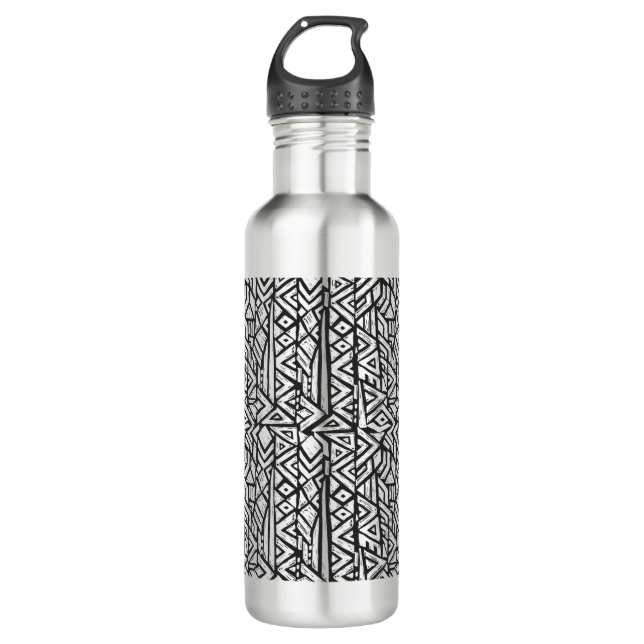 Inspiriertes künstlerisches Stammes- Muster Trinkflasche (Vorderseite)