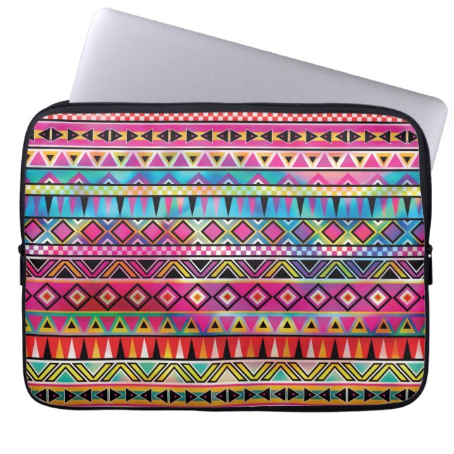Inspiriertes Muster des Azteken Laptopschutzhülle (Vorderseite)