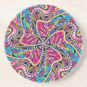 Inspiriertes Muster des Kaleidoskop-Azteken Getränkeuntersetzer