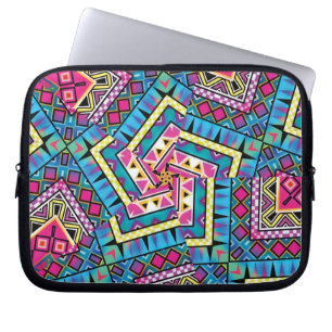 Inspiriertes Muster des Kaleidoskop-Azteken Laptopschutzhülle