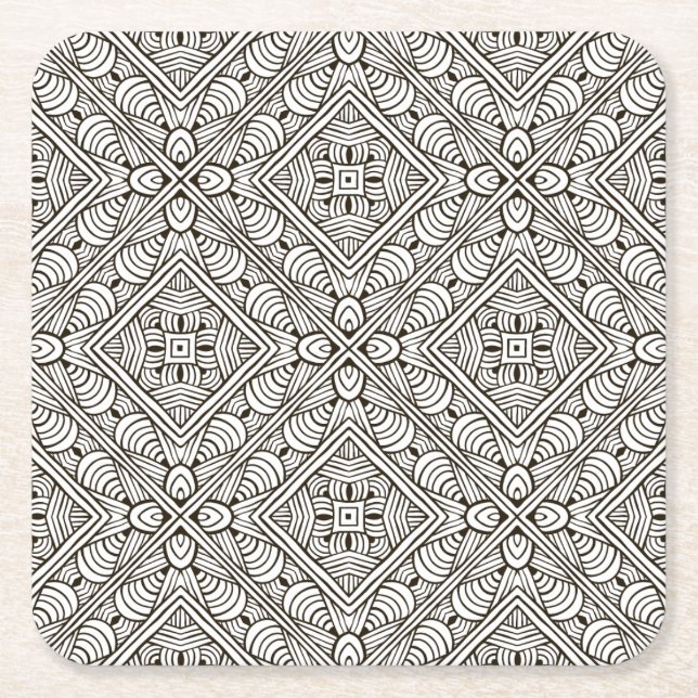 Inspiriertes Muster Rechteckiger Pappuntersetzer (Vorderseite)
