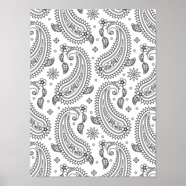 Inspiriertes Paisley-Design 2 Poster (Vorne)