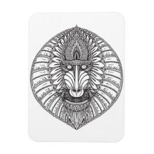 Inspiriertes Pavian-Gesicht Magnet