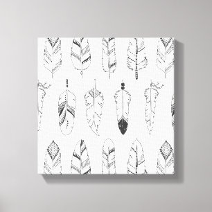 Inspiriertes Retro Feder-Muster 6 Leinwanddruck