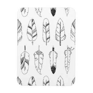 Inspiriertes Retro Feder-Muster Magnet