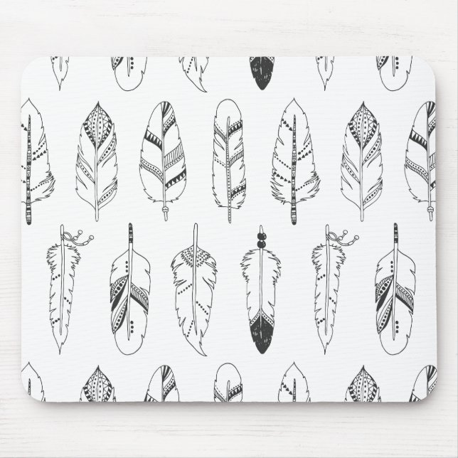 Inspiriertes Retro Feder-Muster Mousepad (Vorne)