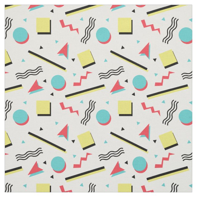inspiriertes Retro nahtloses Muster 90s Stoff (Muster)