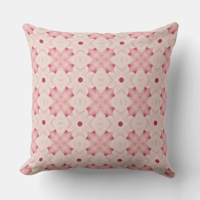 Inspiriertes, rosa geometrisches Mittelmeer Kissen (Vorderseite)