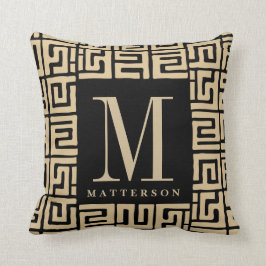 Inspiriertes Sand|Black Monogramm Kuba Stoff- Kissen